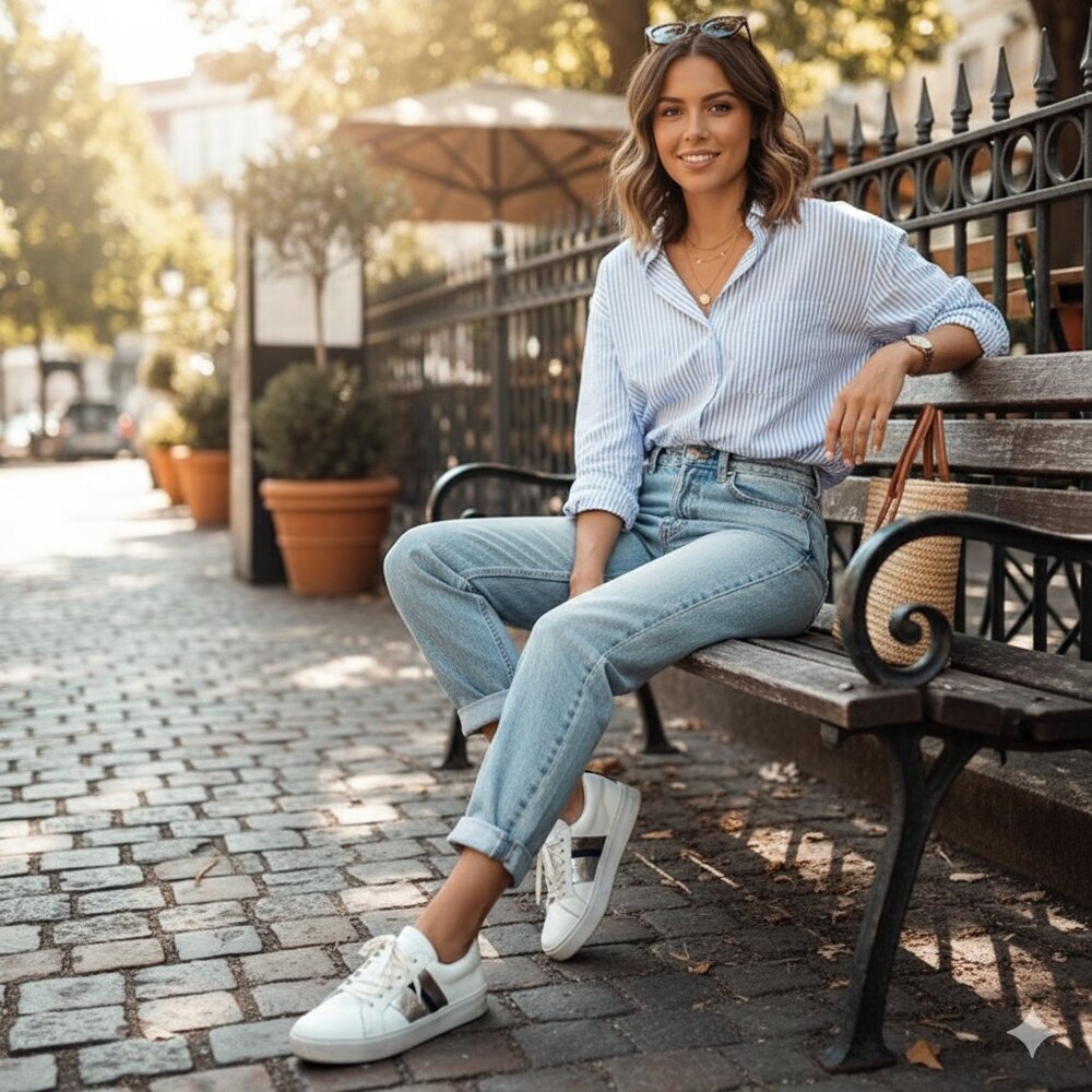 Kaanas White Lace Up Sneaker Size 6 Preowned
